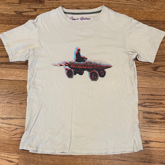 Robert Graham Other - Robert Graham Cream Short Sleeve T-Shirt with Multicolor Rocket Car Graphic